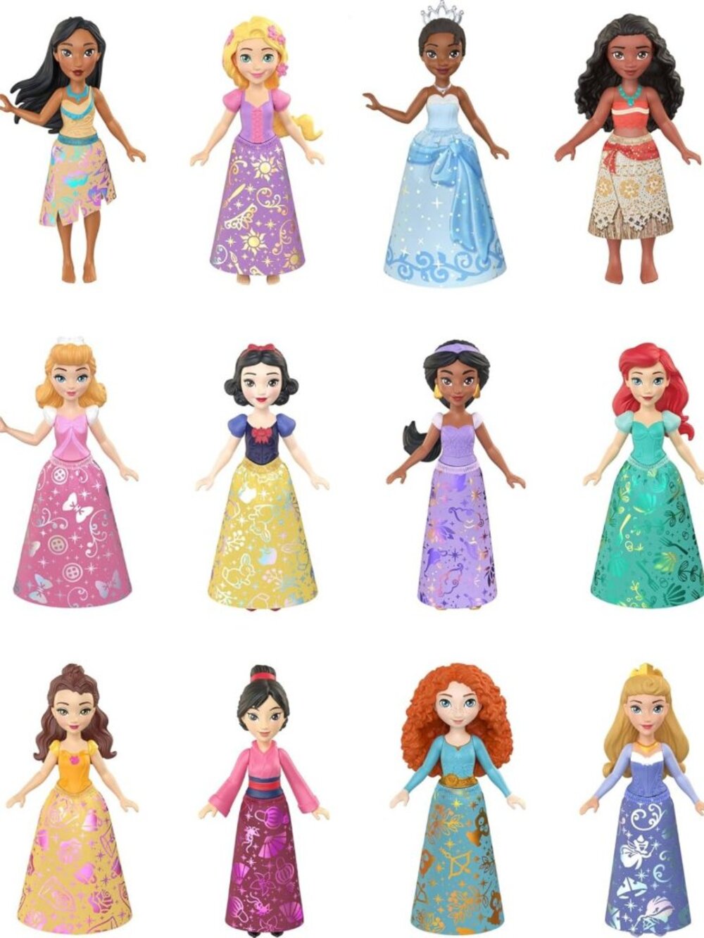 Ultimate 12-Pack Disney Princess Dolls Set - Collectible Mini Figures for Kids